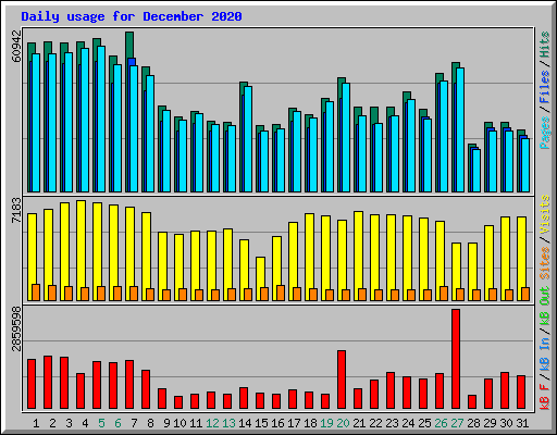 Daily usage for December 2020